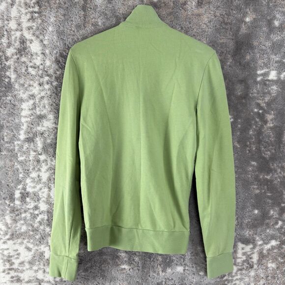 Talbots Petites Sz P Mock Neck Stretch Full Zip Sweater Green Cotton Long Sleeve - Picture 5 of 9